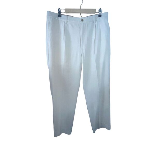 Tommy Bahama Other - Tommy Bahama Relaxed Silk Pants 35x30 Cream Slash Pockets